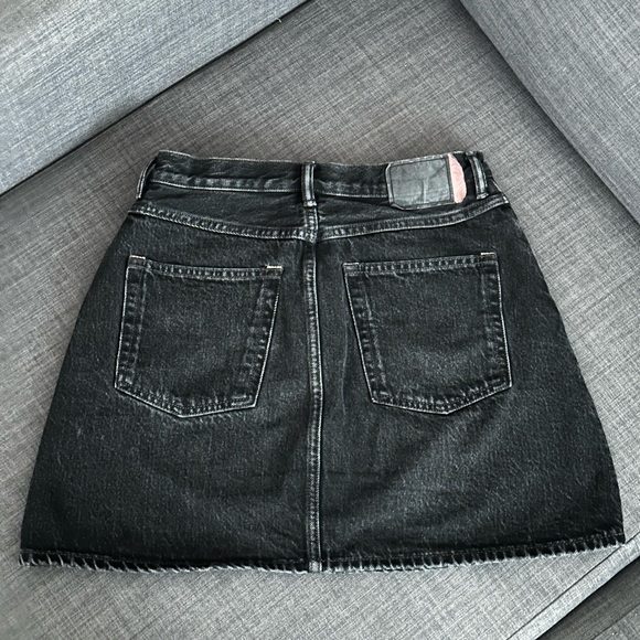 Acne Studios Black A-line denim mini skirt - size 38 - Picture 4 of 8